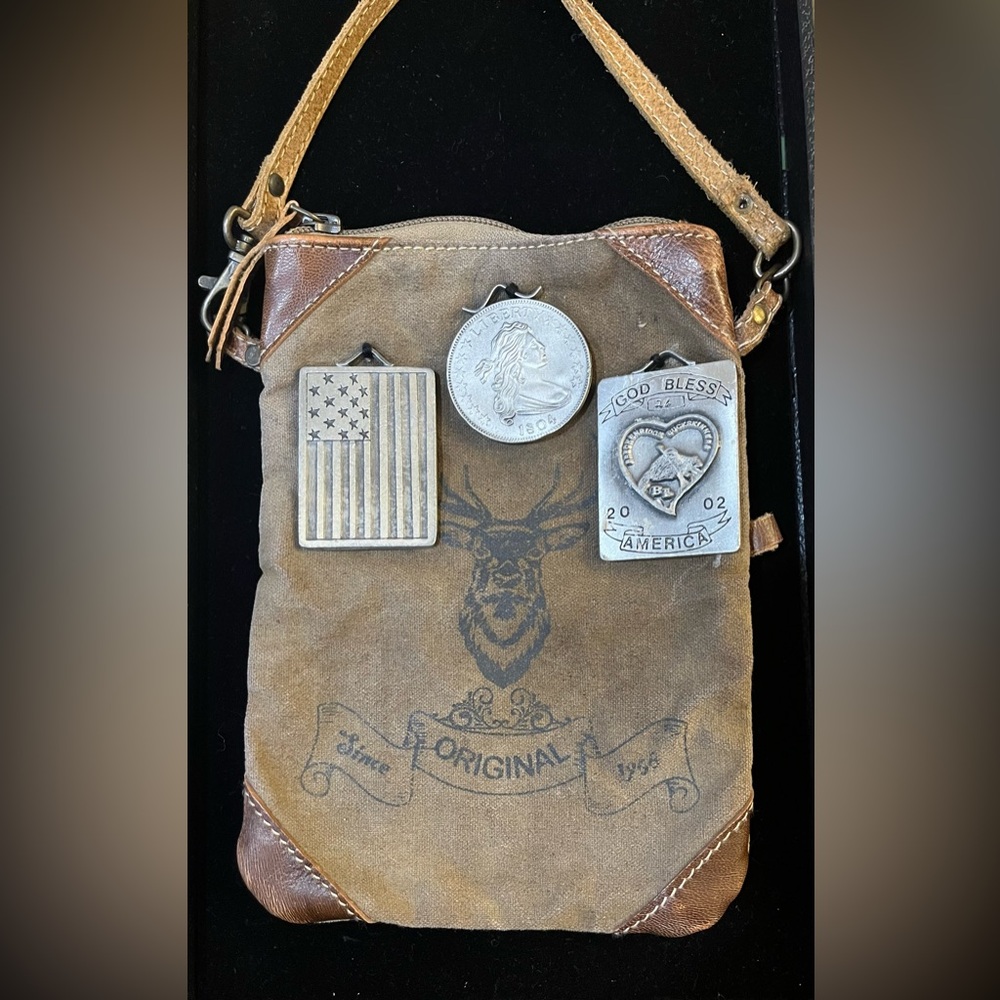 UNIQUE CANVAS MYRA BAG AMERICANA PURSE